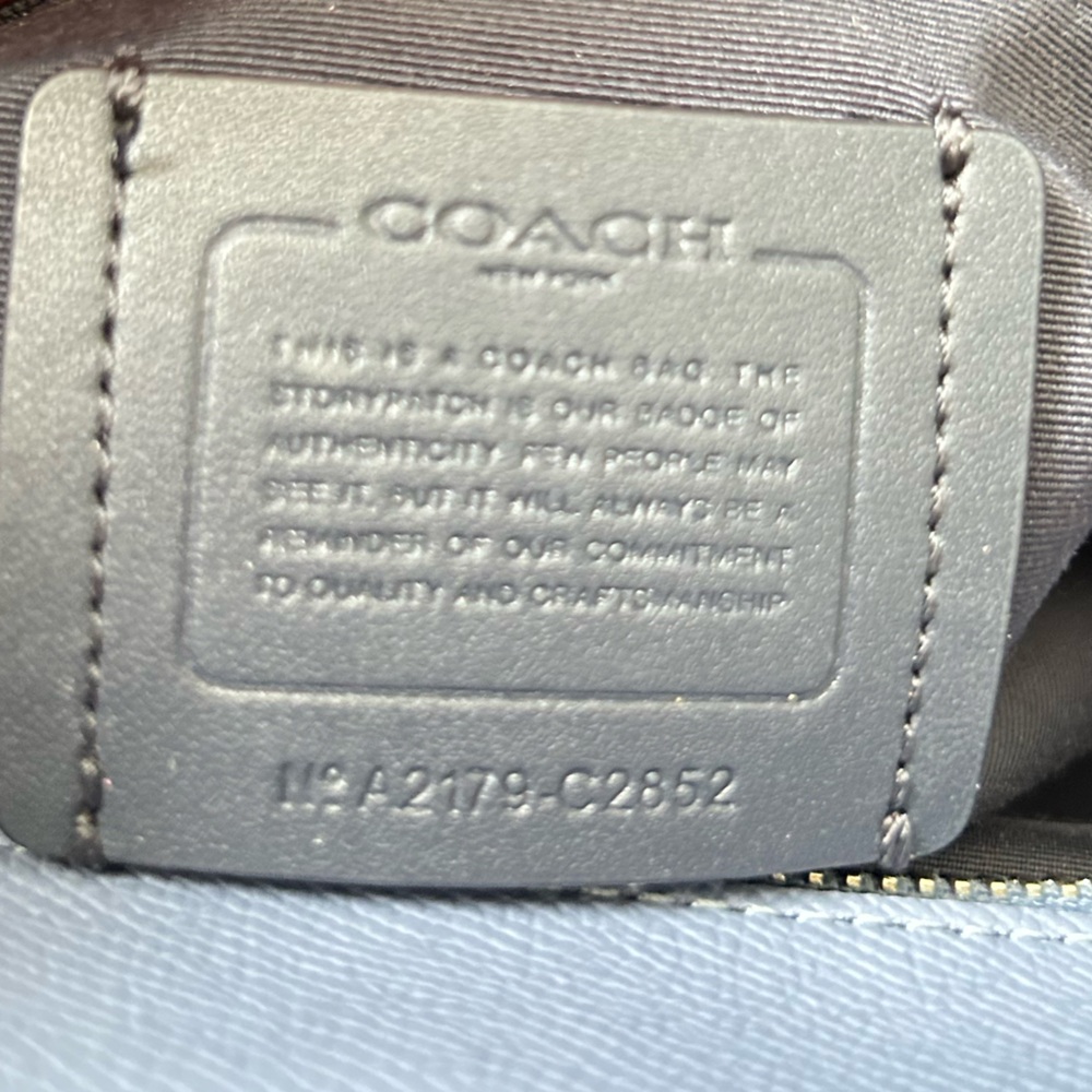 Slate Blue Coach Bag with Gold Accents - Picture 4 of 10